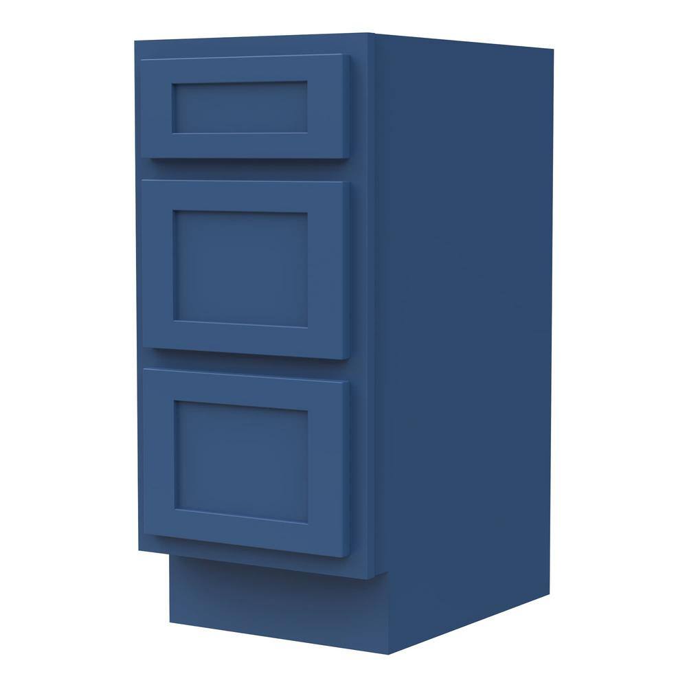 Vanity Art 15 in. W x 21 in. D x 32.5 in. H 3-Drawers Bath Vanity Cabinet without Top in Blue