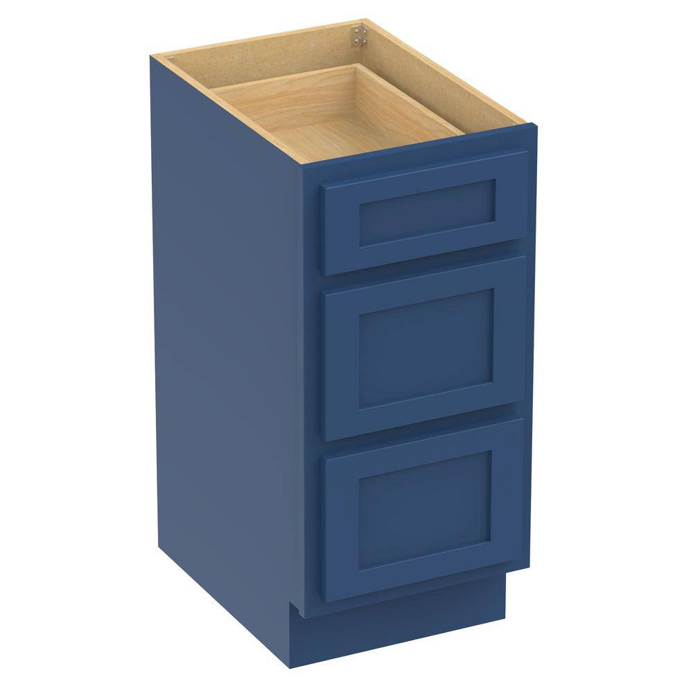 Vanity Art 15 in. W x 21 in. D x 32.5 in. H 3-Drawers Bath Vanity Cabinet without Top in Blue