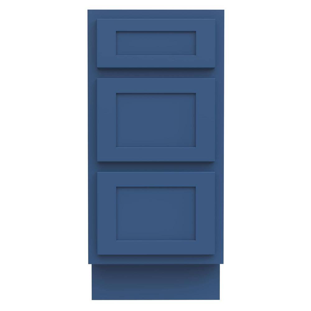 Vanity Art 15 in. W x 21 in. D x 32.5 in. H 3-Drawers Bath Vanity Cabinet without Top in Blue
