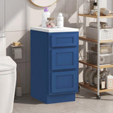 Vanity Art 15 in. W x 21 in. D x 32.5 in. H 3-Drawers Bath Vanity Cabinet without Top in Blue