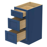 Vanity Art 15 in. W x 21 in. D x 32.5 in. H 3-Drawers Bath Vanity Cabinet without Top in Blue