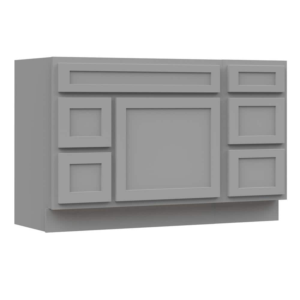 Vanity Art 51 in. W x 21 in. D x 32.5 in. H Bath Vanity Cabinet without Top in Gray
