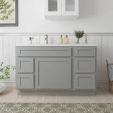 Vanity Art 51 in. W x 21 in. D x 32.5 in. H Bath Vanity Cabinet without Top in Gray