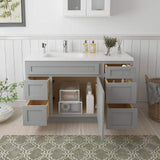 Vanity Art 51 in. W x 21 in. D x 32.5 in. H Bath Vanity Cabinet without Top in Gray