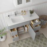 Vanity Art 51 in. W x 21 in. D x 32.5 in. H Bath Vanity Cabinet without Top in Gray