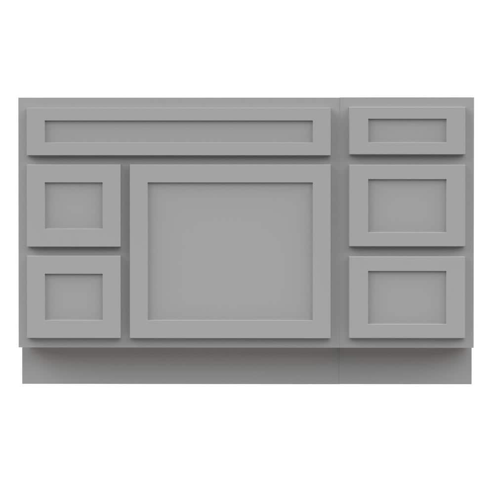 Vanity Art 51 in. W x 21 in. D x 32.5 in. H Bath Vanity Cabinet without Top in Gray