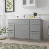 Vanity Art 51 in. W x 21 in. D x 32.5 in. H Bath Vanity Cabinet without Top in Gray