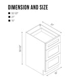 Vanity Art 15 in. W x 21 in. D x 32.5 in. H 3-Drawers Bath Vanity Cabinet Only in Gray
