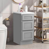 Vanity Art 15 in. W x 21 in. D x 32.5 in. H 3-Drawers Bath Vanity Cabinet Only in Gray