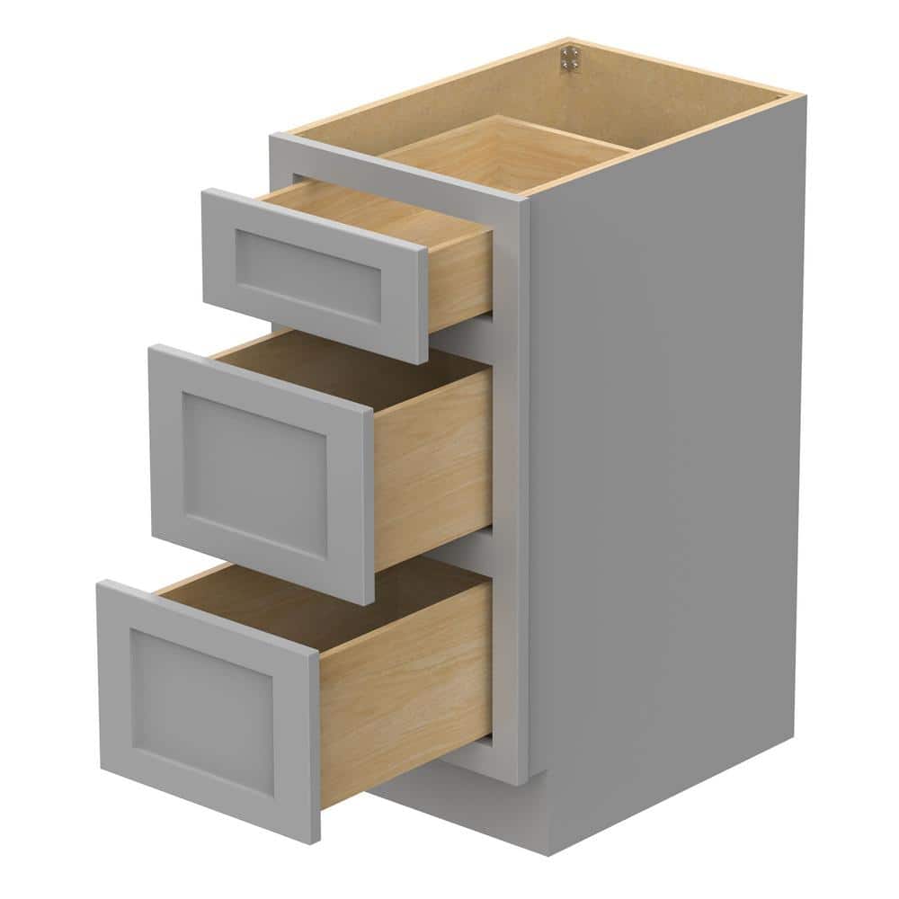 Vanity Art 15 in. W x 21 in. D x 32.5 in. H 3-Drawers Bath Vanity Cabinet Only in Gray