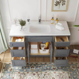 Vanity Art 54 in. W x 21 in. D x 32.5 in. H Bath Vanity Cabinet without Top in Silver