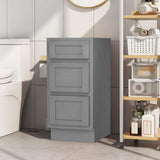Vanity Art 15 in. W x 21 in. D x 32.5 in. H 3-Drawers Bath Vanity Cabinet without Top in Silver
