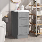 Vanity Art 15 in. W x 21 in. D x 32.5 in. H 3-Drawers Bath Vanity Cabinet without Top in Silver