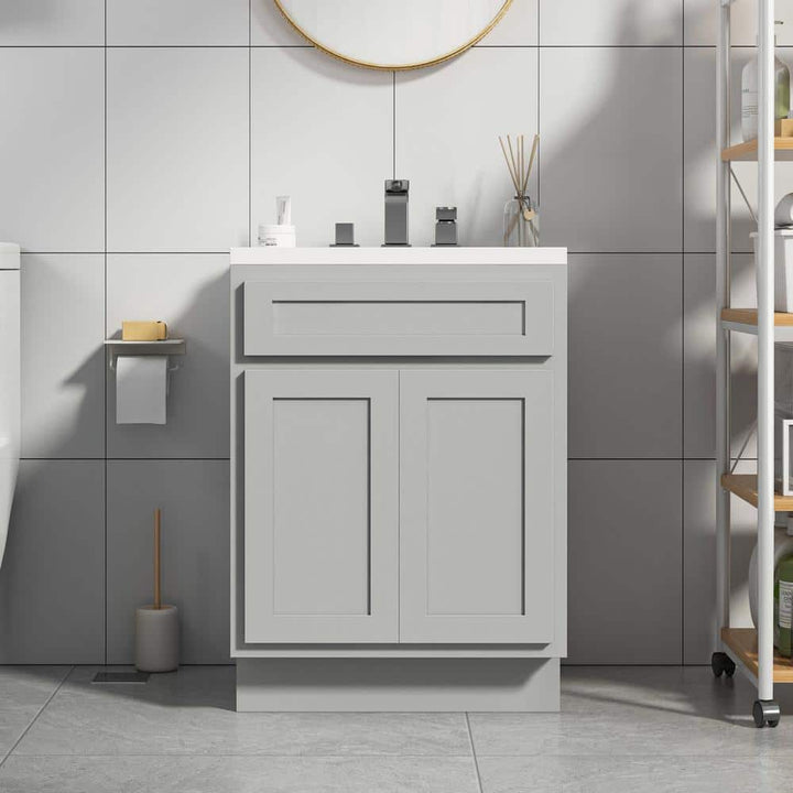 Vanity Art 24 in. W x 21 in. D x 32.5 in. H 2-Doors Bath Vanity Cabinet Only in Gray