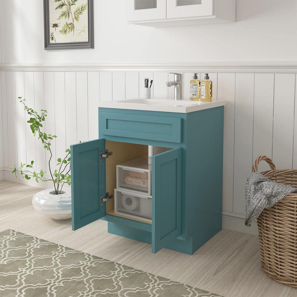 Vanity Art 24 in. W x 21 in. D x 32.5 in. H 2-Doors Bath Vanity Cabinet Only in Sea Green