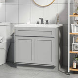 Vanity Art 30 in. W x 21 in. D x 32.5 in. H 2-Doors Bath Vanity Cabinet Only in Gray