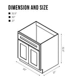 Vanity Art 30 in. W x 21 in. D x 32.5 in. H 2-Doors Bath Vanity Cabinet Only in Gray