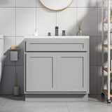 Vanity Art 30 in. W x 21 in. D x 32.5 in. H 2-Doors Bath Vanity Cabinet Only in Gray