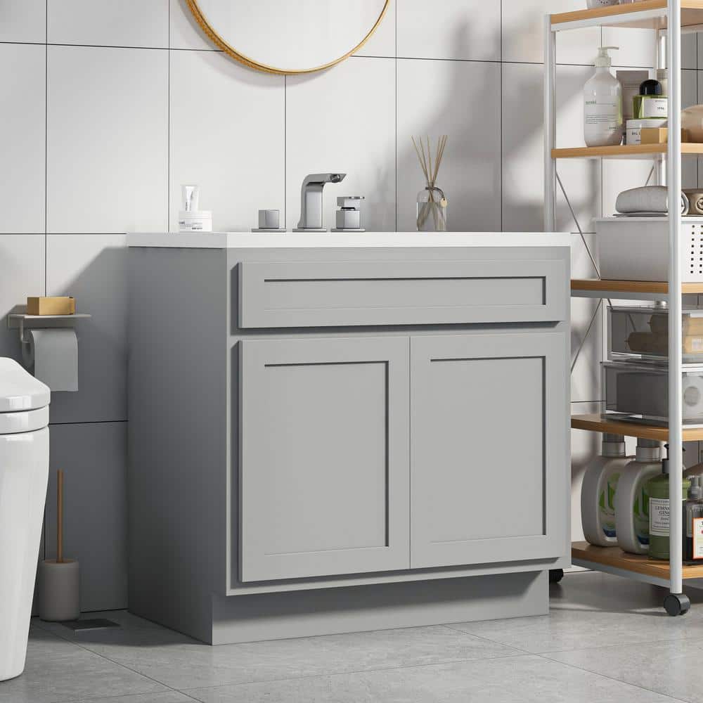 Vanity Art 30 in. W x 21 in. D x 32.5 in. H 2-Doors Bath Vanity Cabinet Only in Gray
