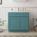 Vanity Art 30 in. W. x 21 in. D x 32.5 in. H 2-Doors Bath Vanity Cabinet Only in Sea Green