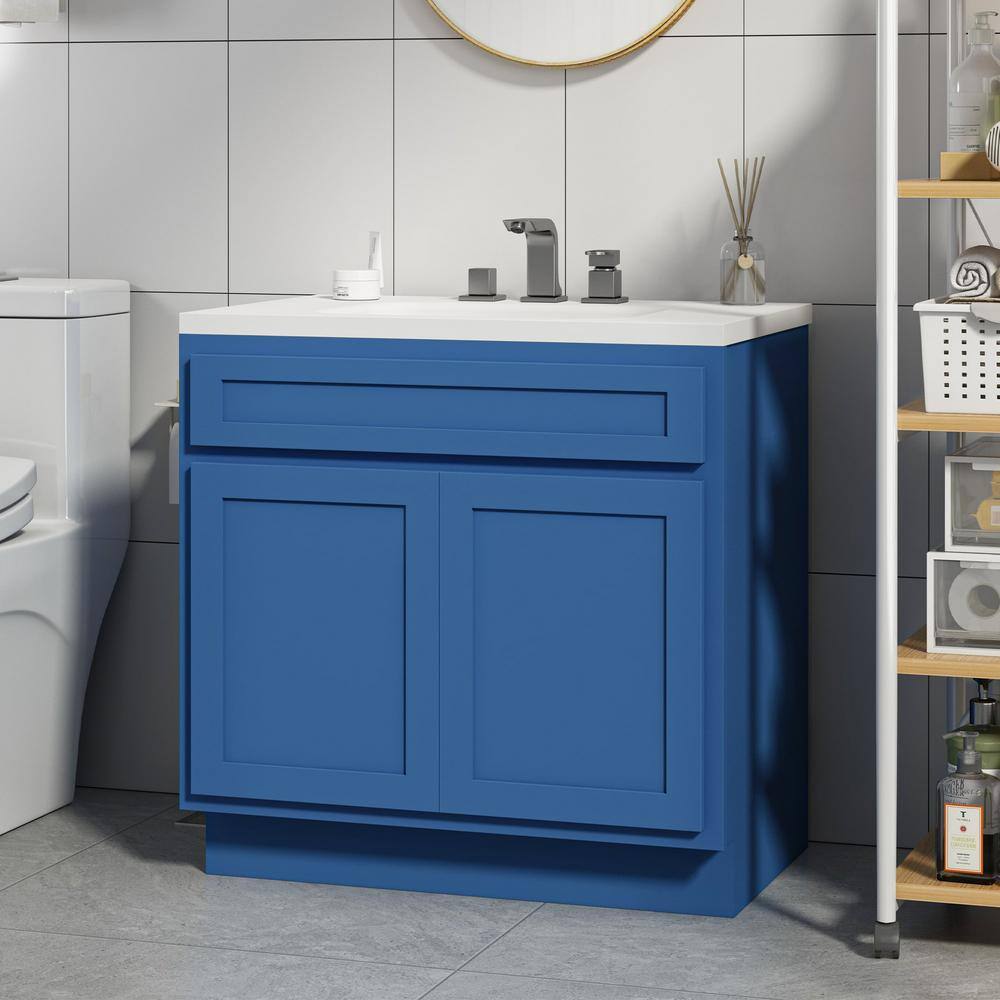 Vanity Art 33 in. W x 21 in. D x 32.5 in. H 2-Doors Bath Vanity Cabinet without Top in Blue