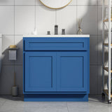 Vanity Art 33 in. W x 21 in. D x 32.5 in. H 2-Doors Bath Vanity Cabinet without Top in Blue