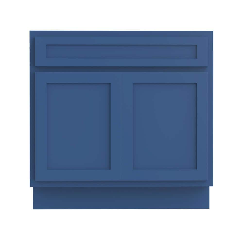 Vanity Art 33 in. W x 21 in. D x 32.5 in. H 2-Doors Bath Vanity Cabinet without Top in Blue