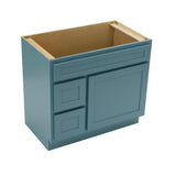 Vanity Art 36 in. W. x 21 in. D x 32.5 in. H 2-Left Drawers Bath Vanity Cabinet without Top in Sea Green