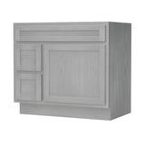 Vanity Art 36 in. W x 21 in. D x 32.5 in. H 2-Left Drawers Bath Vanity Cabinet without Top in Silver