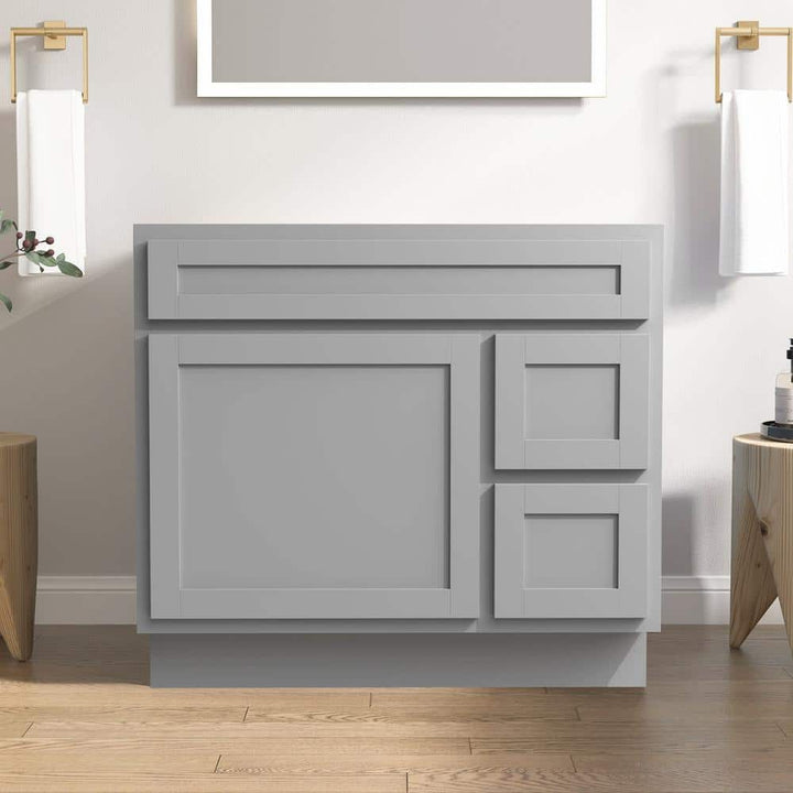Vanity Art 36 in. W x 21 in. D x 32.5 in. H 2-Right Drawers Bath Vanity Cabinet Only in Gray