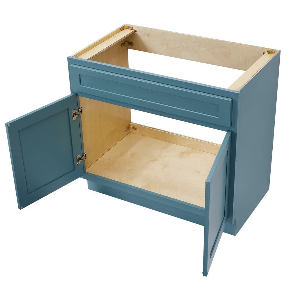 Vanity Art 36 in. W x 21 in. D x 32.5 in. H 2-Doors Bath Vanity Cabinet Only in Sea Green