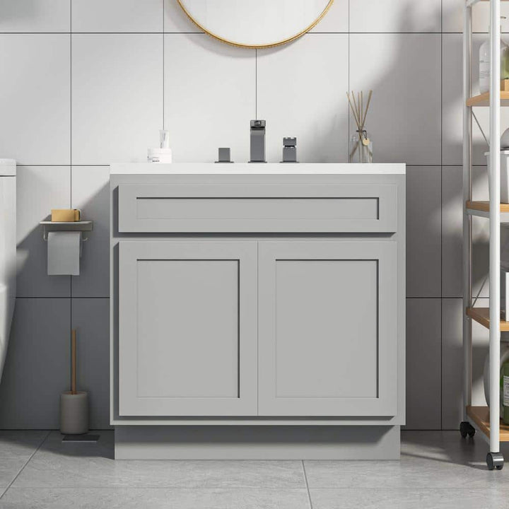Vanity Art 39 in. W x 21 in. D x 32.5 in. H 2-Doors Bath Vanity Cabinet Only in Gray - Unassembled