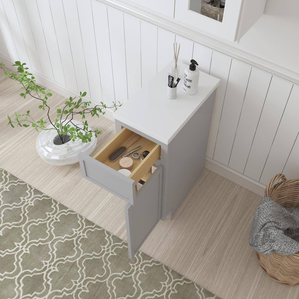 Vanity Art 12 in. W x 21 in. D x 32.5 in. H 1-Drawer Bath Vanity Cabinet Only in Gray