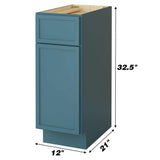 Vanity Art 12 in. W x 21 in. D x 32.5 in. H 1-Drawer Bath Vanity Cabinet Only in Sea Green