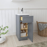 Vanity Art 12 in. W. x 21 in. D x 32.5 in. H 1-Drawer Bath Vanity Cabinet Only in Smoky Gray