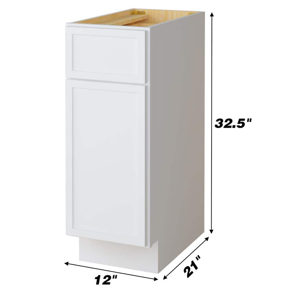 Vanity Art 12 in. W x 21 in. D x 32.5 in. H 1-Drawer Bath Vanity Cabinet Only in White