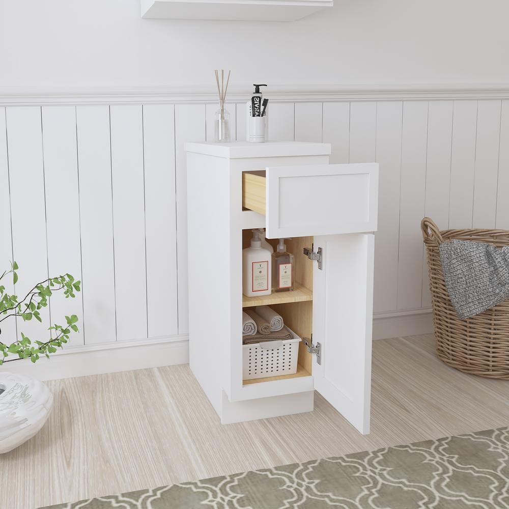 Vanity Art 12 in. W x 21 in. D x 32.5 in. H 1-Drawer Bath Vanity Cabinet Only in White