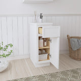 Vanity Art 12 in. W x 21 in. D x 32.5 in. H 1-Drawer Bath Vanity Cabinet Only in White