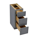 Vanity Art 12 in. W x 21 in. D x 32.5 in. H 3-Drawers Bath Vanity Cabinet Only in Smoky Gray