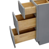 Vanity Art 12 in. W x 21 in. D x 32.5 in. H 3-Drawers Bath Vanity Cabinet Only in Smoky Gray