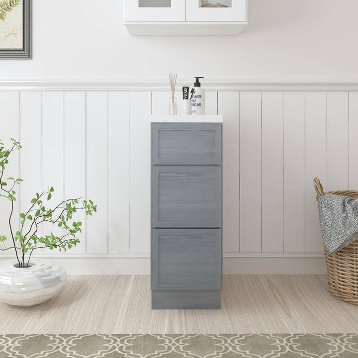 Vanity Art 12 in. W x 21 in. D x 32.5 in. H 3-Drawers Bath Vanity Cabinet Only in Smoky Gray