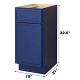 Vanity Art 15 in. W x 21 in. D x 32.5 in. H 1-Drawer Bath Vanity Cabinet Only in Blue