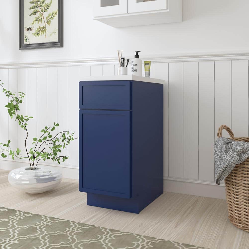 Vanity Art 15 in. W x 21 in. D x 32.5 in. H 1-Drawer Bath Vanity Cabinet Only in Blue