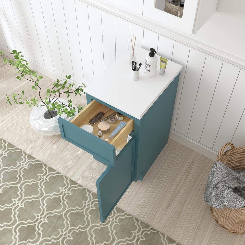 Vanity Art 15 in. W. x 21 in. D x 32.5 in. H 1-Drawer Bath Vanity Cabinet Only in Sea Green