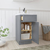 Vanity Art 15 in. W x 21 in. D x 32.5 in. H 1-Drawer Bath Vanity Cabinet Only in Smoky Gray