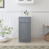 Vanity Art 15 in. W x 21 in. D x 32.5 in. H 1-Drawer Bath Vanity Cabinet Only in Smoky Gray