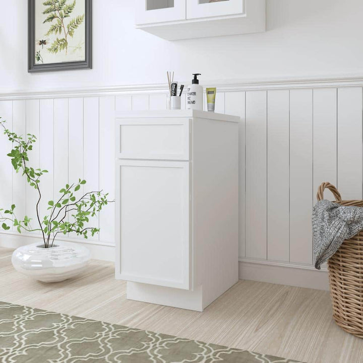 Vanity Art 15 in. W x 21 in. D x 32.5 in. H 1-Drawer Bath Vanity Cabinet Only in White