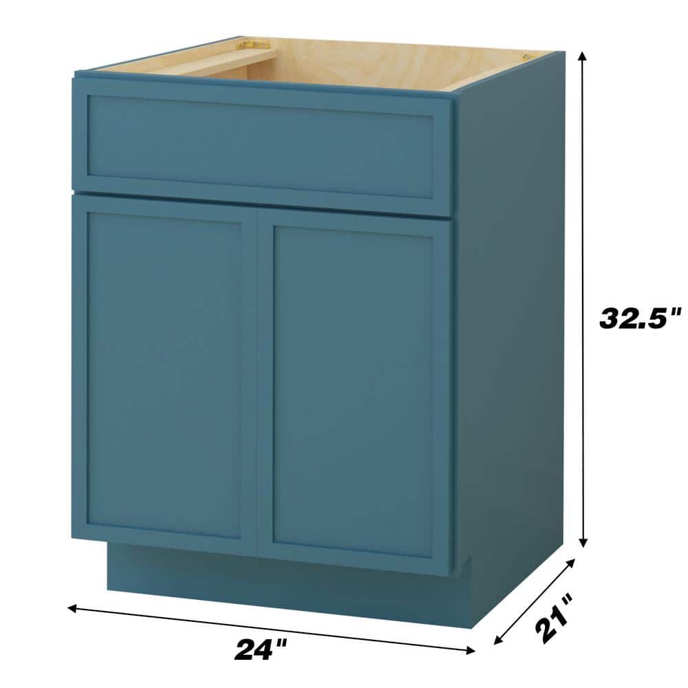 Vanity Art 24 in. W x 21 in. D x 32.5 in. H 2-Doors Bath Vanity Cabinet without Top in Sea Green
