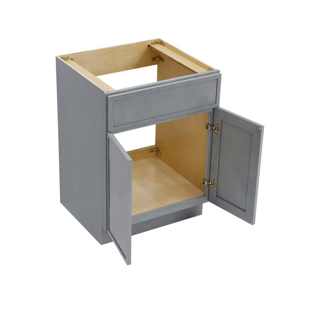 Vanity Art 24 in. W x 21 in. D x 32.5 in. H 2-Doors Bath Vanity Cabinet without Top in Smoky Gray