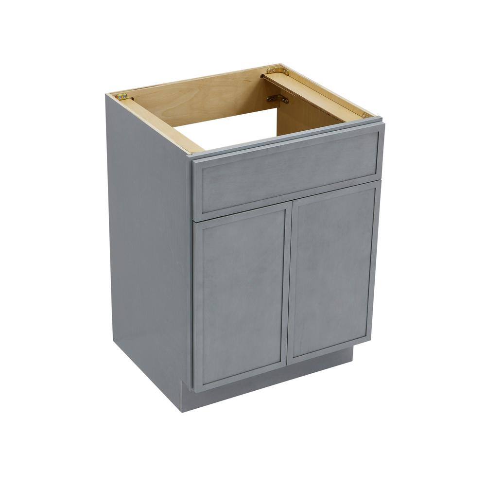 Vanity Art 24 in. W x 21 in. D x 32.5 in. H 2-Doors Bath Vanity Cabinet without Top in Smoky Gray